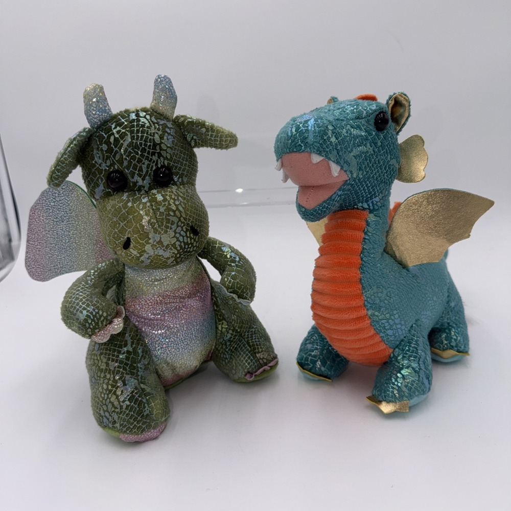 Sparkly Plush Dragons Set Of Two Stuffed Animals‎ 8" Tall
